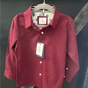 NWT Cactus Boys long sleeve t-shirt, burgundy/dotted, size 4T/5T